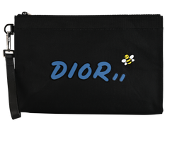Christian Dior x Kaws Bee Logo Wristlet, Nylon, Black, 22-80-1126, DB, 3*